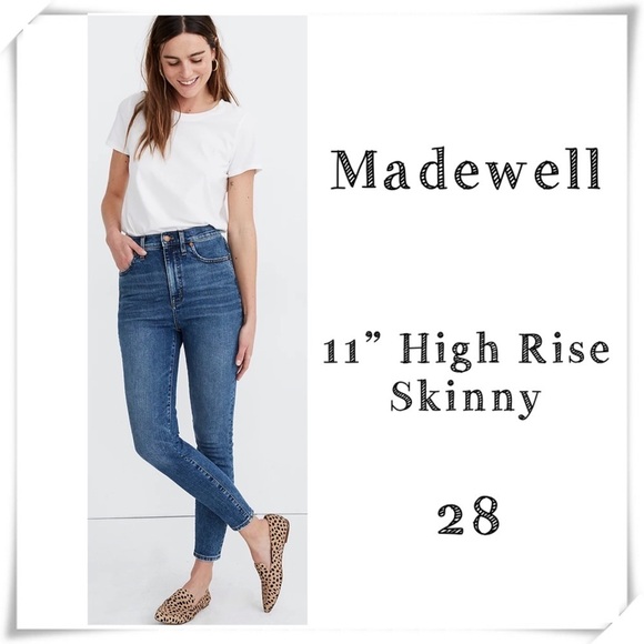 MADEWELL 11” High Rise Skinny Jeans in Longridge Wash Style #AG163 - Picture 1 of 9